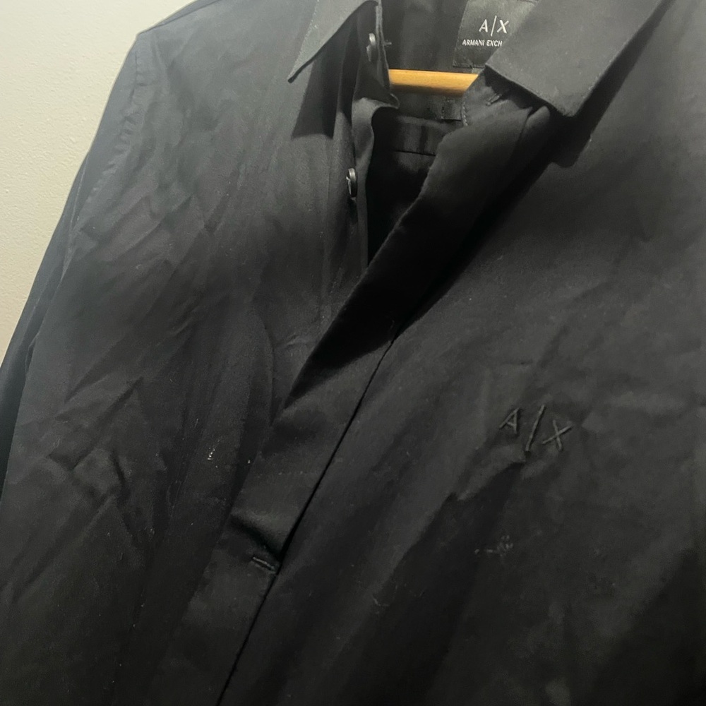 100$ NWT ARMANI EXCHANGE BLACK SHIRT LONG SLEEVE SLIM FIT SIZE M